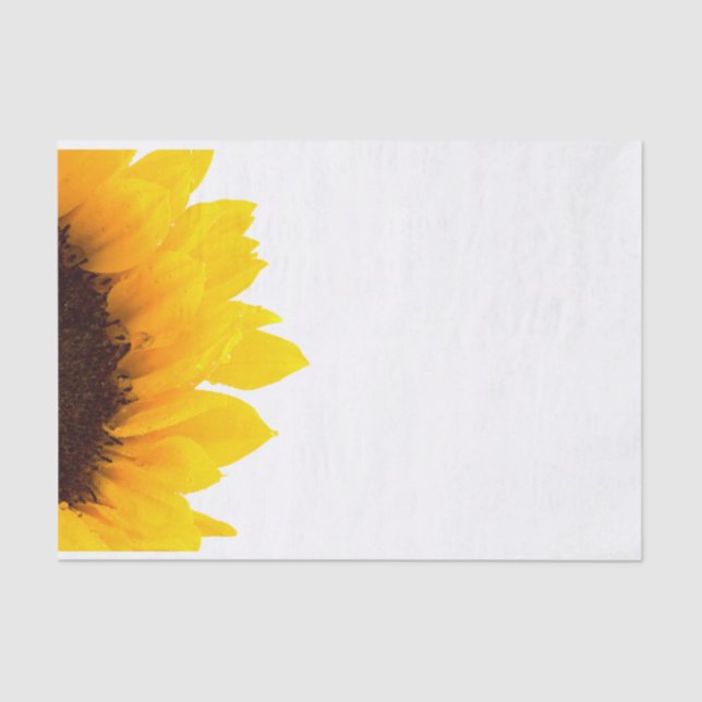 Yellow and Brown Sunflower on White Tissue Paper (Front)