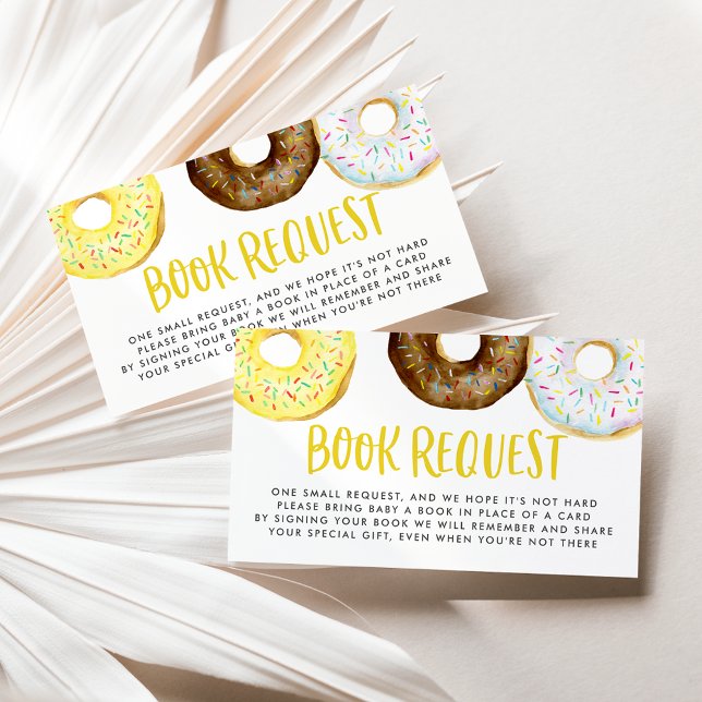 Yellow and Chocolate Sprinkle Doughnuts Book Reque Enclosure Card (Creator Uploaded)