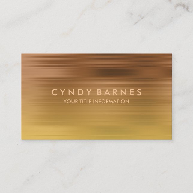 Yellow and Copper Stripe Business Card (Front)