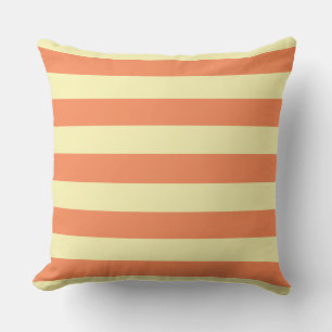 Yellow and Coral Summer Stripes Cushion