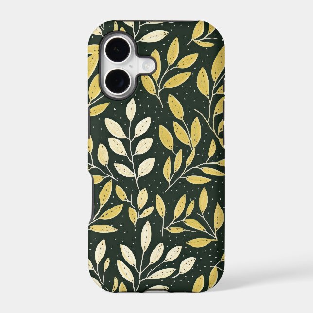 Yellow and Cream Leafy Branches Pattern  (Back)