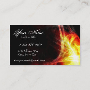 Yellow and Firey Red Fractals Business Card