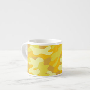 Yellow and Gold Camo Design Espresso Cup