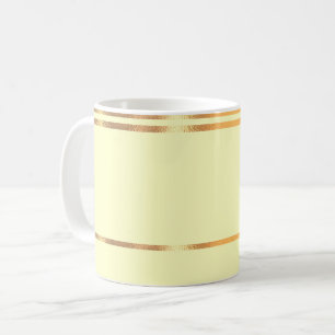 Yellow and Gold Rimmed Coffee Mug