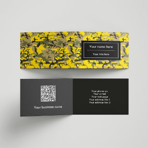 Yellow and Green Camo, Camouflage, Military, Army Business Card