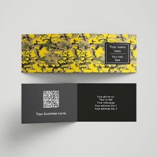Yellow and Green Camo, Camouflage, Military, Army Business Card
