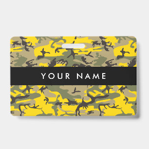 Yellow and Green Camo, Camouflage, Military, Army ID Badge