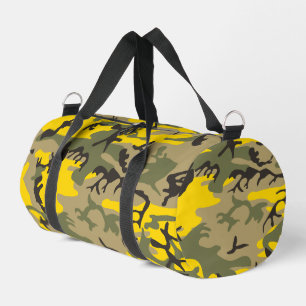 Yellow and Green Camouflage, Military, Army Duffle Bag