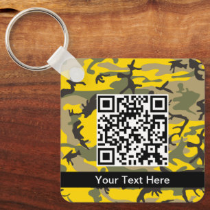 Yellow and Green Camouflage, Military, Army Key Ring