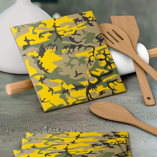 Yellow and Green Camouflage, Military, Army Tile (Creator Uploaded)