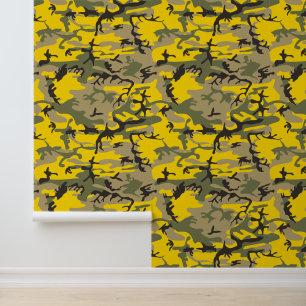 Yellow and Green Camouflage, Military, Army Wallpaper