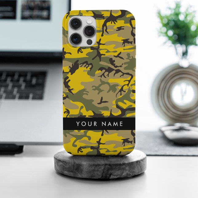 Yellow and Green Camouflage Your name Personalise Case-Mate iPhone Case (Creator Uploaded)