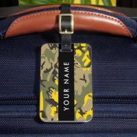 Yellow and Green Camouflage Your name Personalise