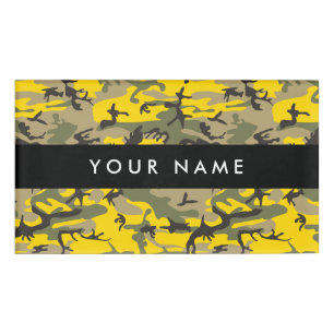 Yellow and Green Camouflage Your name Personalise Name Tag