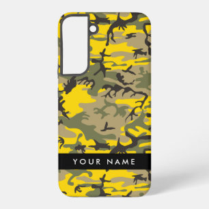 Yellow and Green Camouflage Your name Personalise Samsung Galaxy Case