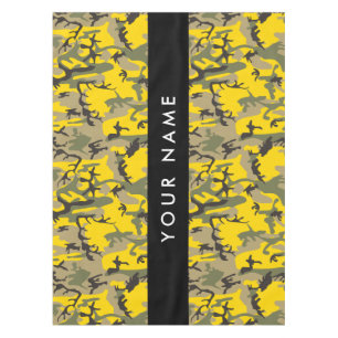Yellow and Green Camouflage Your name Personalise Tablecloth