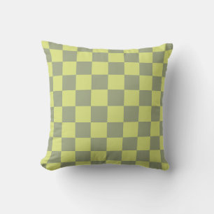 Yellow and Green Chequerboard Cushion