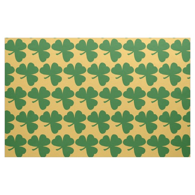 Yellow And Green Clover Pattern St. Patrick's Day Fabric (Fat Quarter)