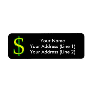 Yellow and Green Crinkled Dollar Sign ($)