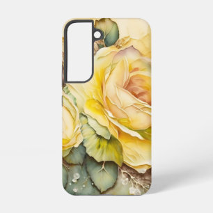 Yellow and Green Giant Roses Samsung Galaxy Case