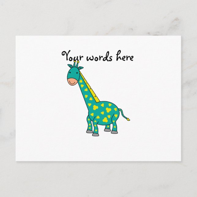 Yellow and green giraffe postcard (Front)