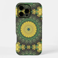 Yellow and Green Kaleidoscope Mandala Pattern