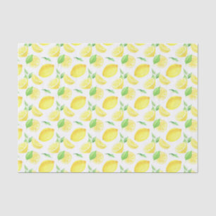 Yellow and Green Lemons Pattern Tissue Paper