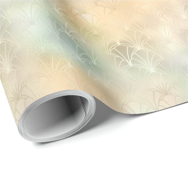 Yellow and Green Marble Look Watercolors Wrapping Paper (Roll Corner)