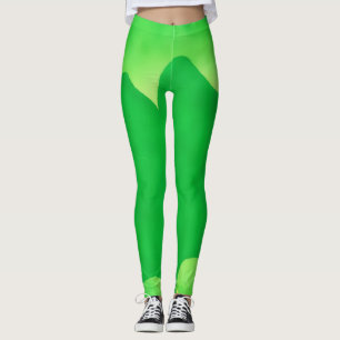 Yellow and Green Modern Art Abstract Leggings