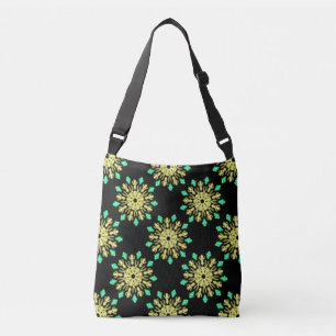 Yellow and green neon flower crossbody bag