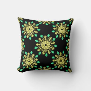 Yellow and green neon flower cushion