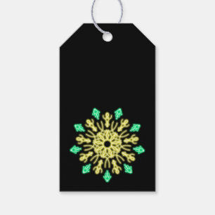 Yellow and green neon flower gift tags