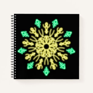 Yellow and green neon flower notebook