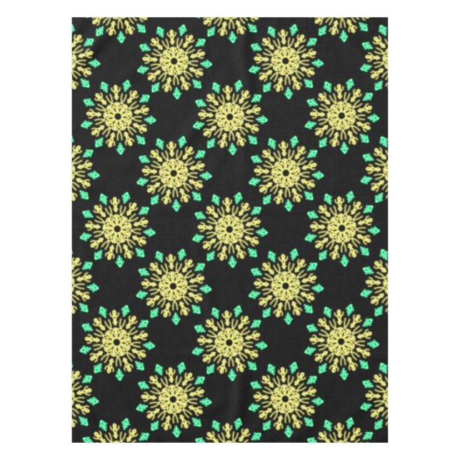Yellow and green neon flower tablecloth (Front)