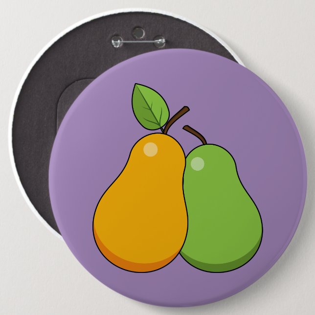 Yellow and Green Pears 6 Cm Round Badge (Front & Back)