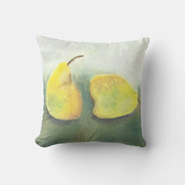 Yellow and Green Pears Cushion (Front)