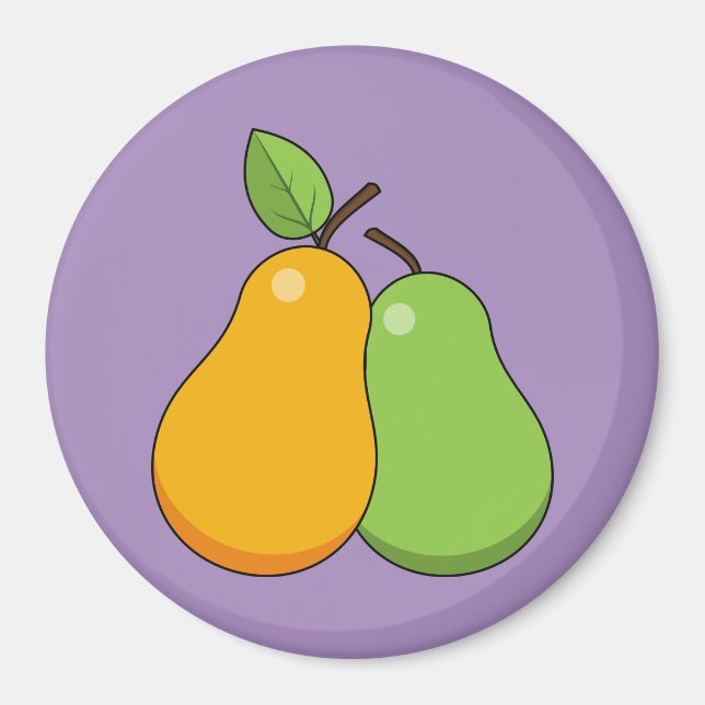 Yellow and Green Pears Magnet (Front)