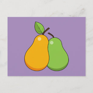 Yellow and Green Pears Postcard