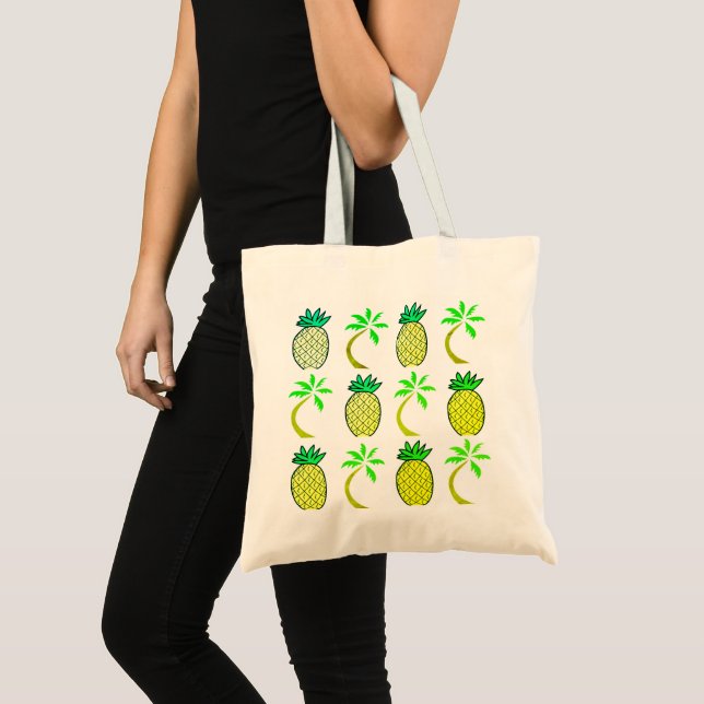 Yellow And Green Pineapples Jumbo Tote Bag (Front (Product))