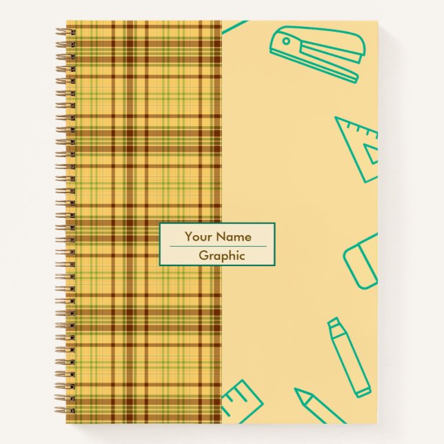 Yellow and green plaid check Notebook (Front)