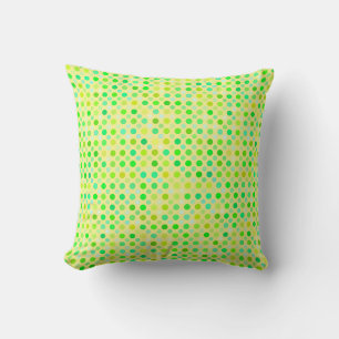 yellow and green polka dots cushion
