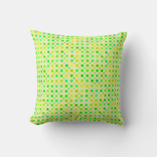 yellow and green polka dots cushion