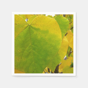 Yellow and Green Redbud Leaves Napkin