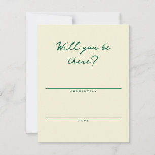 Yellow and Green Simple RSVP Card