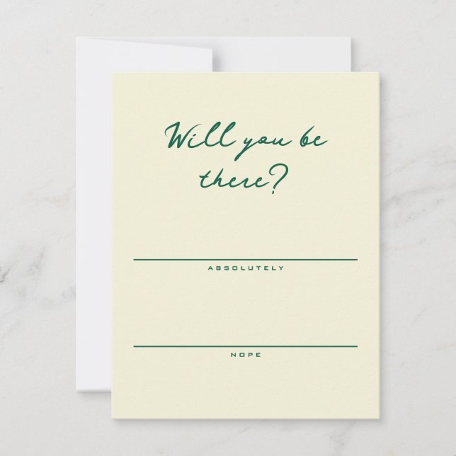 Yellow and Green Simple RSVP Card (Front)