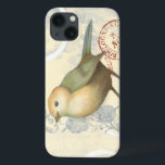 Yellow and Green Sparrow on Vintage Background iPhone 13 Case<br><div class="desc">This sketch-inspired image is perfect for your bird collection. It is simple and beautiful to add on any product and will please any vintage art lover. Choose this artprint today.</div>