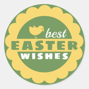 Yellow and green spring flower CC1096 Easter Classic Round Sticker