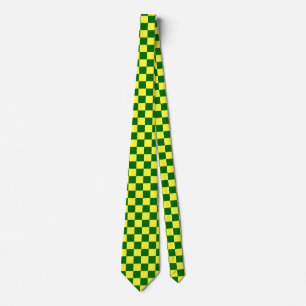 Yellow and Green Squares Tie