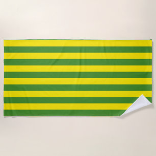 Yellow and Green Stripes Beach Towel