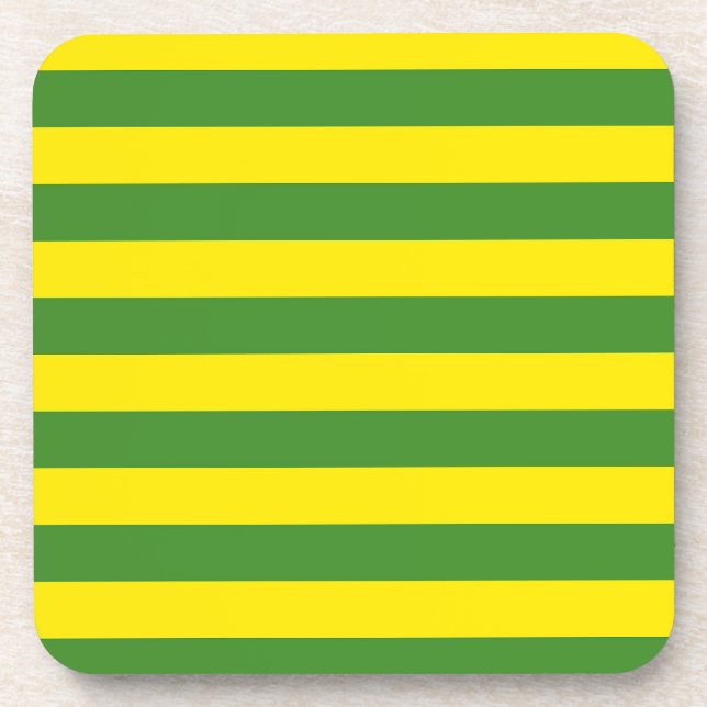 Yellow and Green Stripes Coaster (Front)